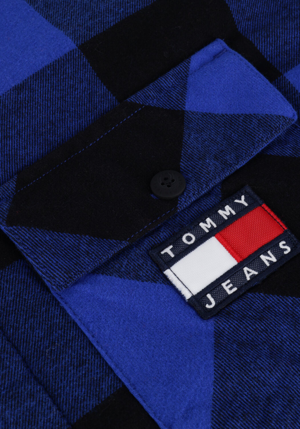 Blauwe TOMMY JEANS Overshirt TJM SHERPA FLANNEL OVERSHIRT - large