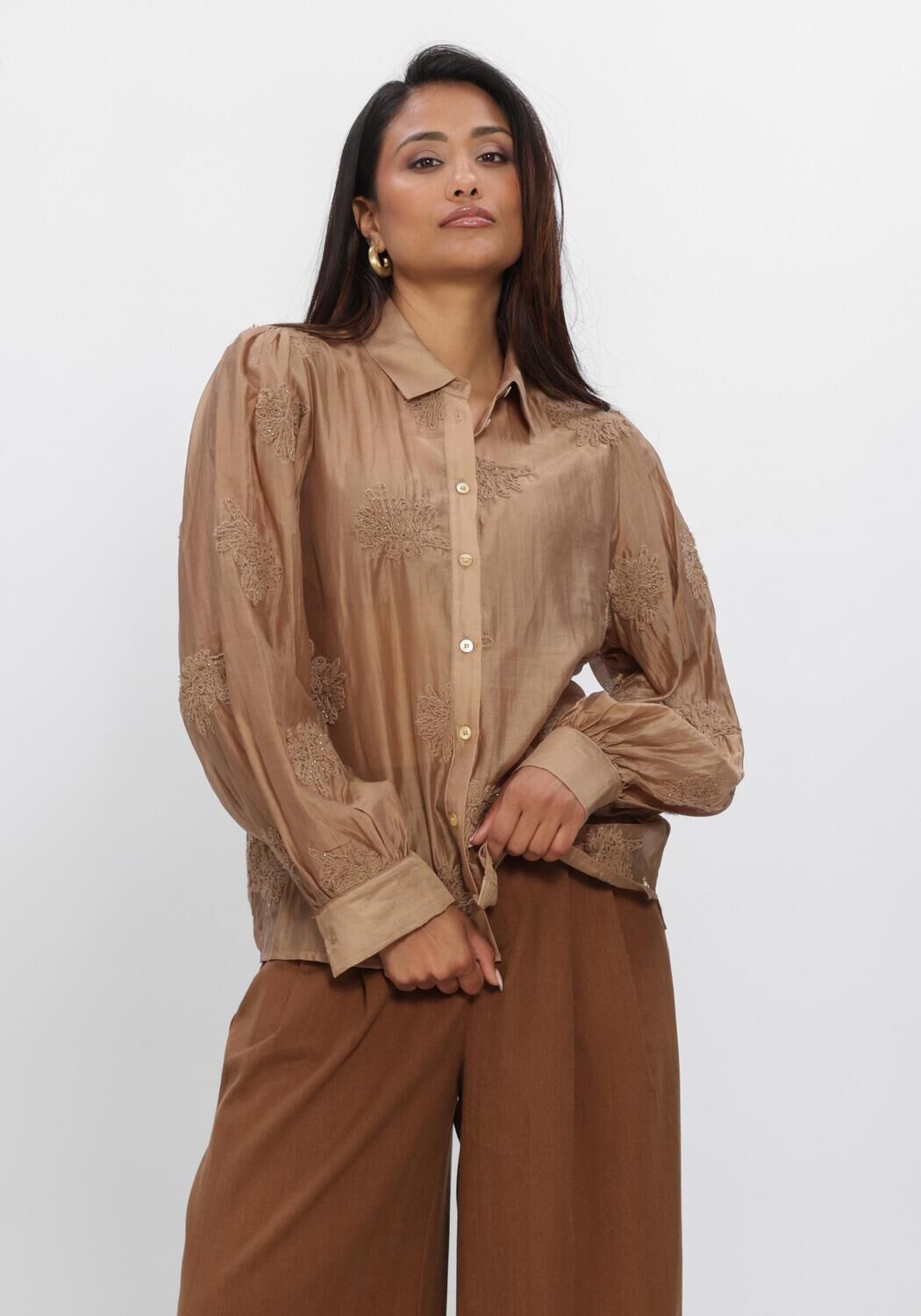 Camel NUKUS Blouses MILANOVA BLOUSE EMBROIDERY - large