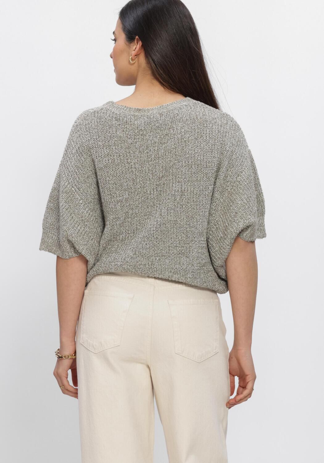 Grijze SIMPLE Top SHORT SLEEVE TOP - large
