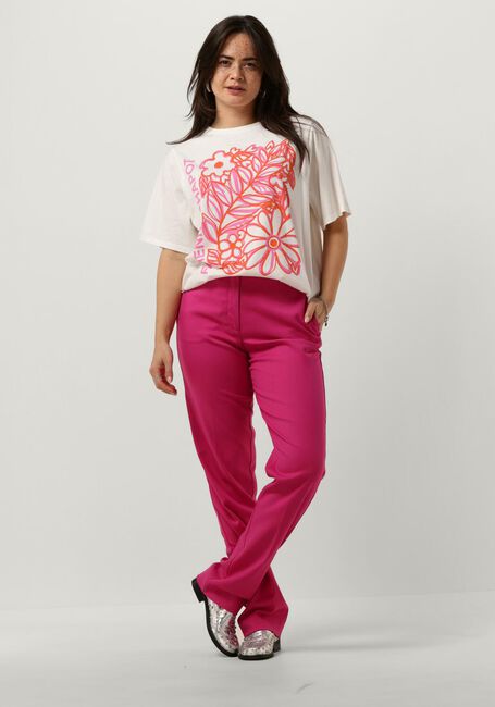 Ecru FABIENNE CHAPOT T-shirt FAY BLOOM PINK T-SHIRT - large