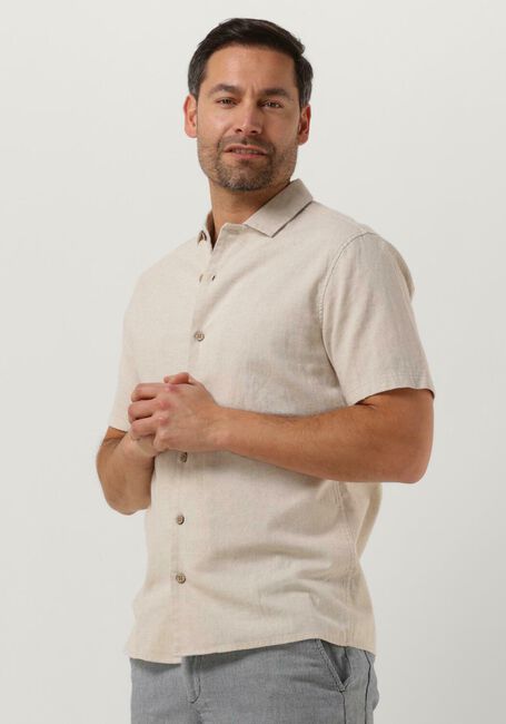Beige ANERKJENDT Casual overhemd AKLEON S/S COT/LINEN SHIRT - large