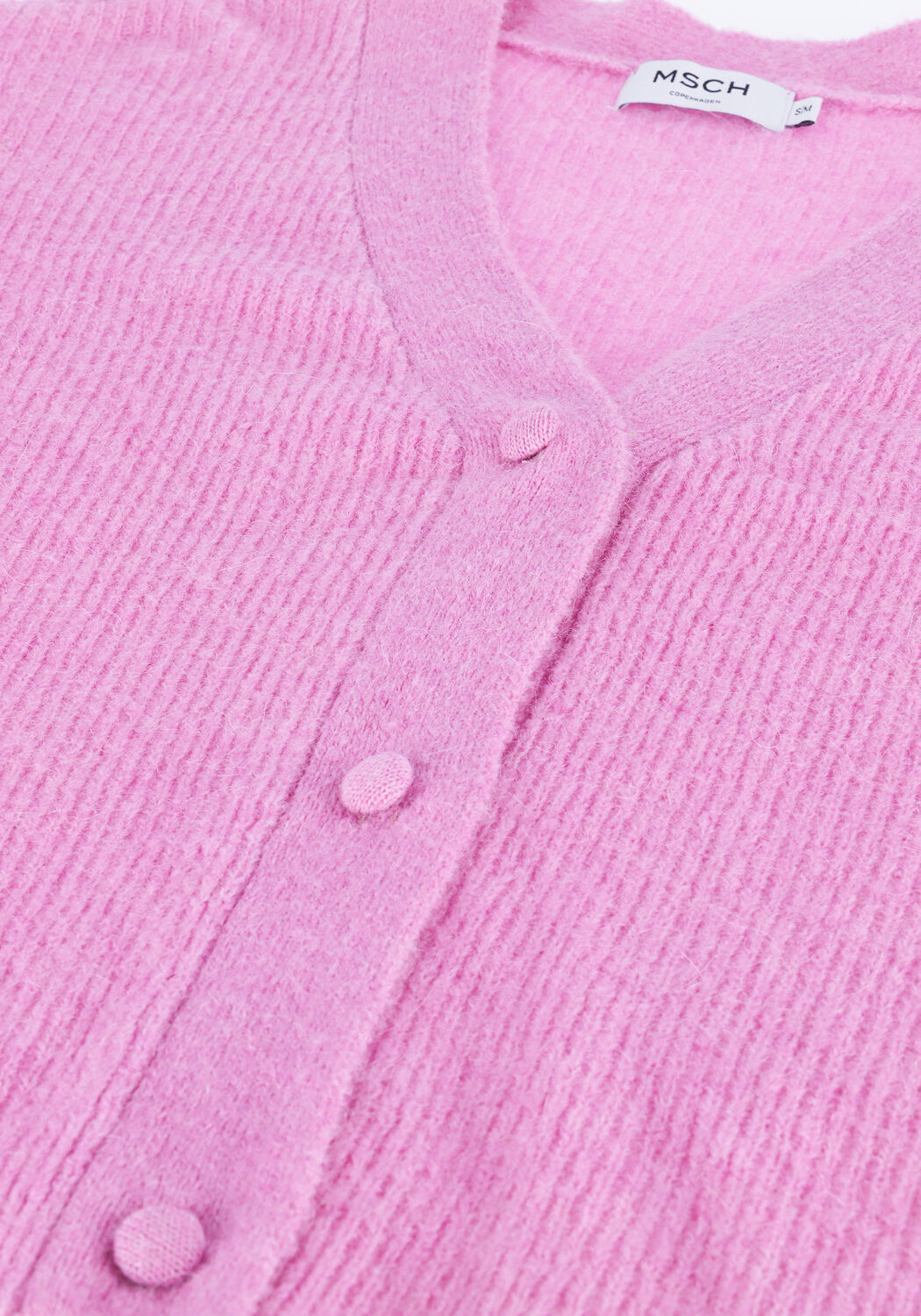 Roze MSCH COPENHAGEN Vest ZIGA ZENIE RIB 2/4 CARDIGAN - large
