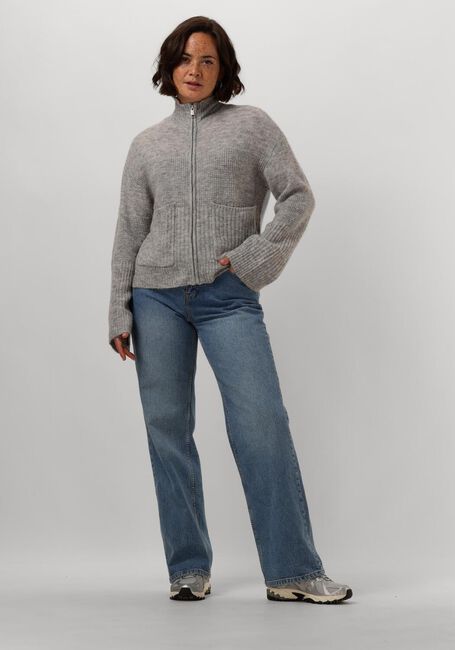 Grijze MSCH COPENHAGEN Vest MSCHLEDIONA HOPE ZIP CARDIGAN - large