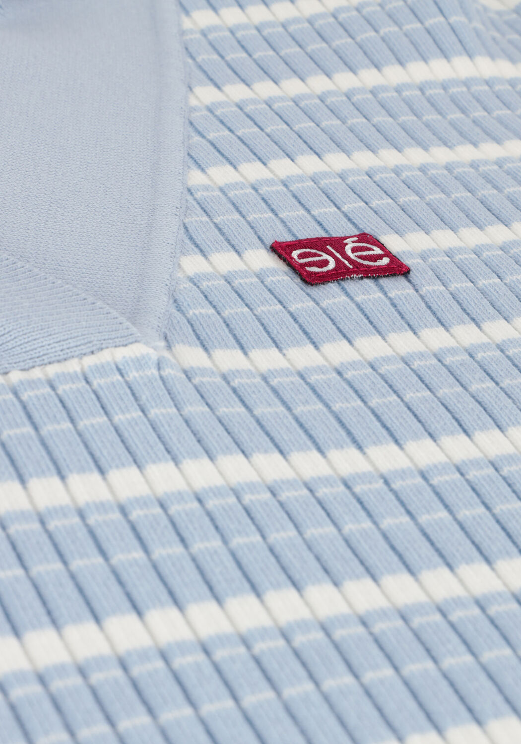 Lichtblauwe ESM&Eacute; STUDIOS Midi jurk AURA POLO DRESS KNIT - large