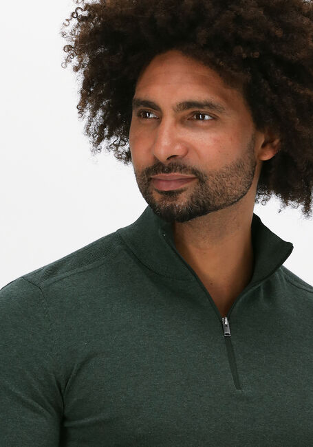 Donkergroene SELECTED HOMME Trui SLHBERG HALF ZIP CARDIGAN NOOS - large