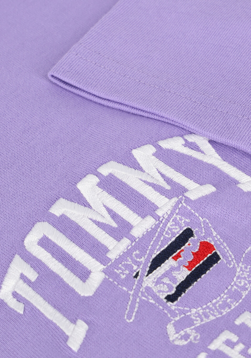 Paarse TOMMY JEANS T-shirt TJM HOMESPUN COLLEGE TEE - large