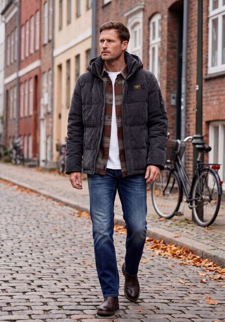 Antraciet PME LEGEND Gewatteerde jas SEMI LONG JACKET GOBBLER - large