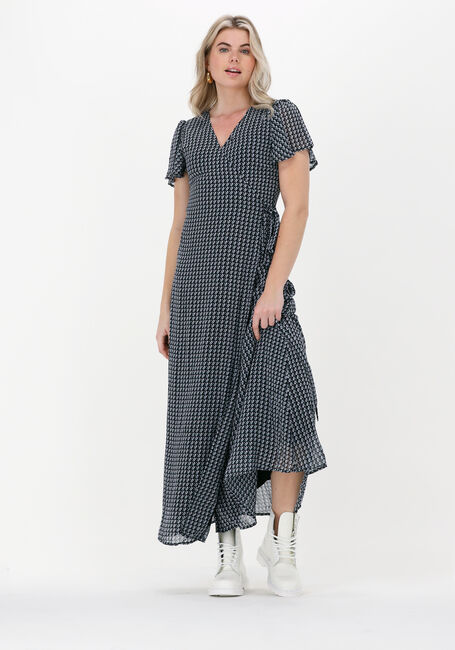 Zwarte COLOURFUL REBEL Maxi jurk AVA GEOMETRIC MAXI WRAP DRESS - large
