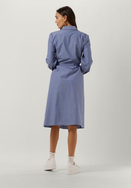 Blauw/wit gestreepte TOMMY HILFIGER Midi jurk ORG CO STRIPE MIDI SHIRT DRESS - large