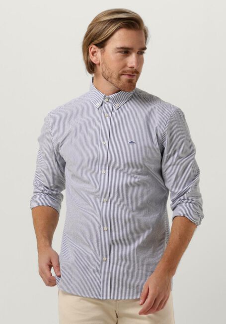 Blauw/wit gestreepte THE GOODPEOPLE Casual overhemd SEINFIELD - large