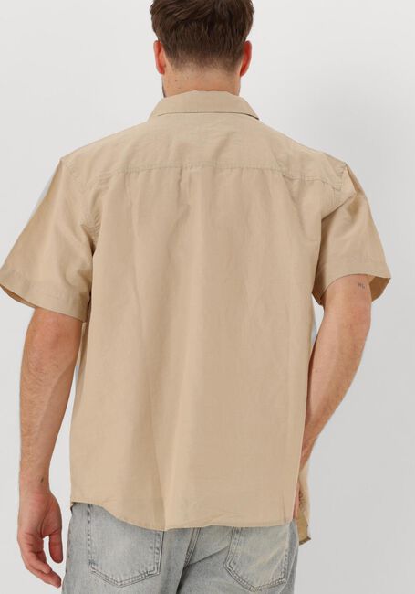 Beige CALVIN KLEIN Casual overhemd LINEN COTTON S/S SHIRT - large