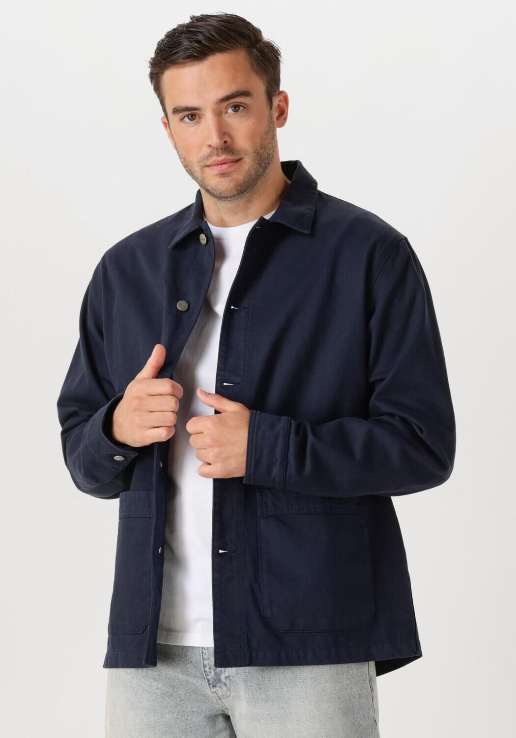 FORÉT Forét Heren Overshirts Rowan Logo Overshirt Donkerblauw