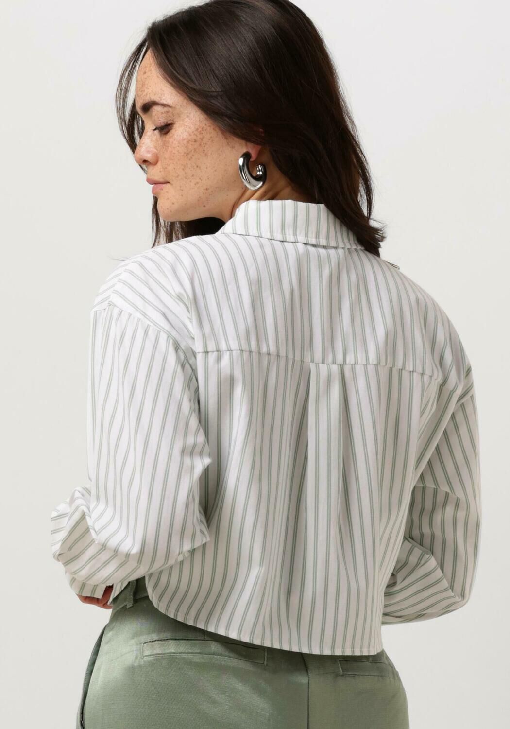 COLOURFUL REBEL Dames Blouses Aliya Striped Cropped Blouse Wit