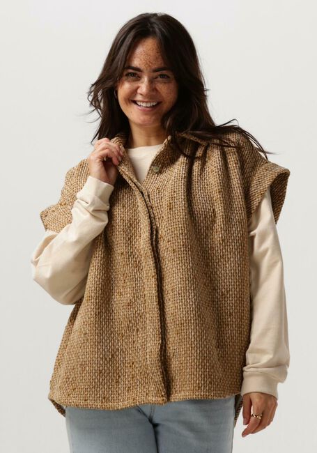 Gouden RUBY TUESDAY Top MUNA OVERSIZED SHORT SLEEVES BOUCLE SHIRT - large