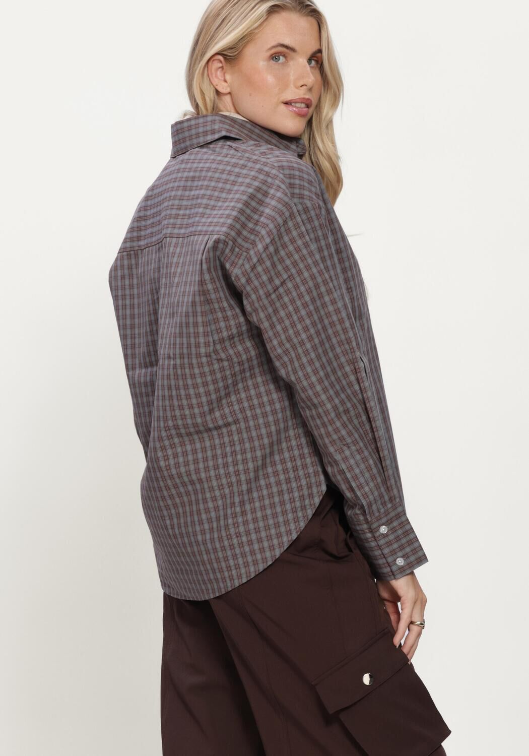Bruine OBJECT Blouses OBJZILA L/S RE SHIRT NOOS - large