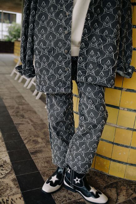 Antraciet CALL ME FRANKIE Straight leg jeans STARZZ PANTS - large