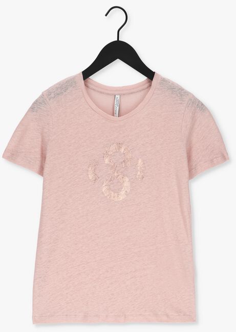 Roze SUMMUM T-shirt TEE LOGO ARTWORK LINEN JERSEY - large