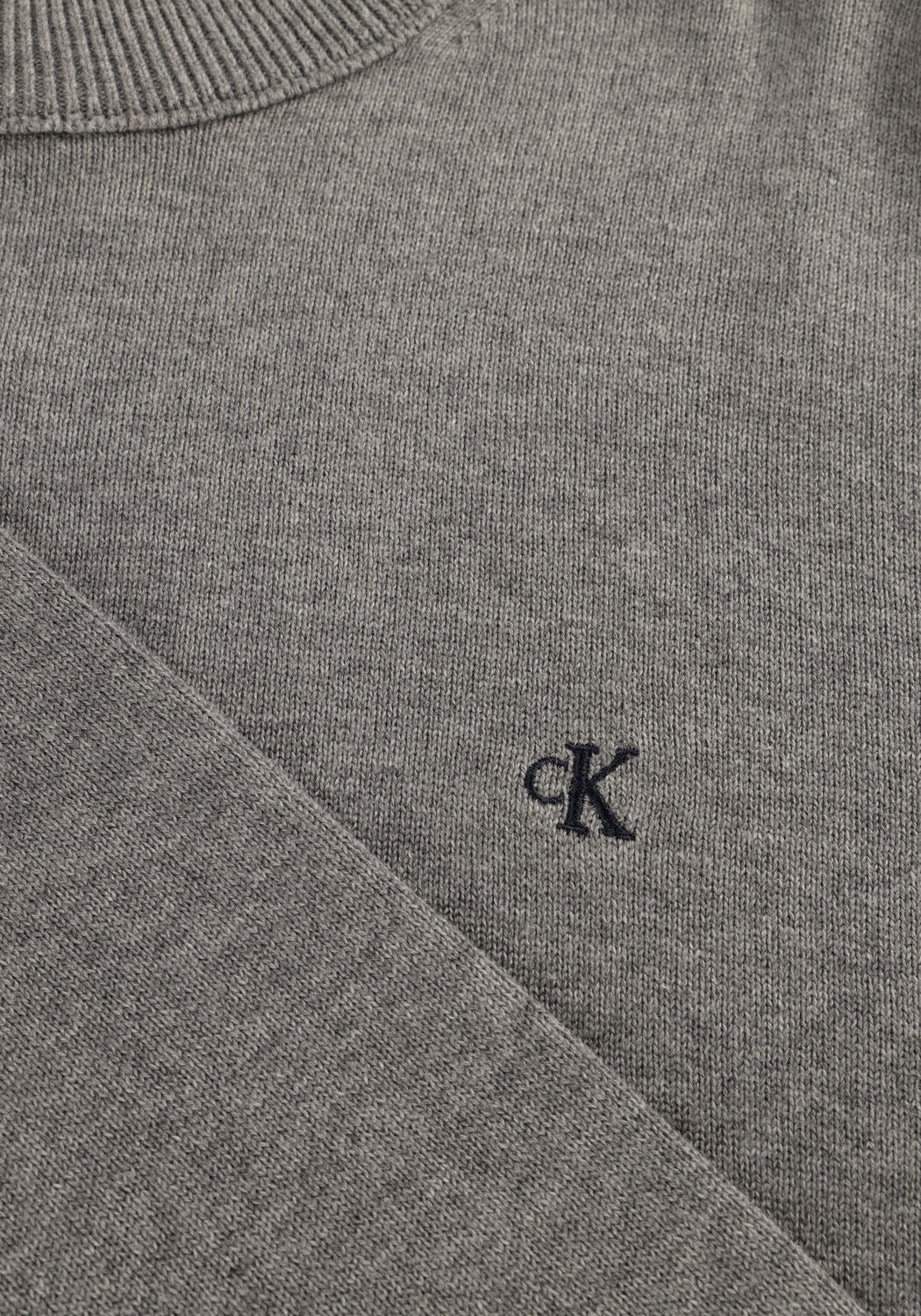 Grijze CALVIN KLEIN Trui LS EZ COTTON CREWNK SWEATER 12GG - large