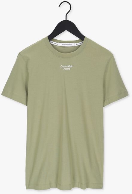 Groene CALVIN KLEIN T-shirt STACKED LOGO TEE - large