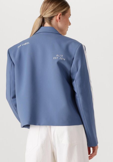 Donkerblauwe ALIX THE LABEL Blazer LADIES WOVEN STRIPE TAPE BLAZER - large