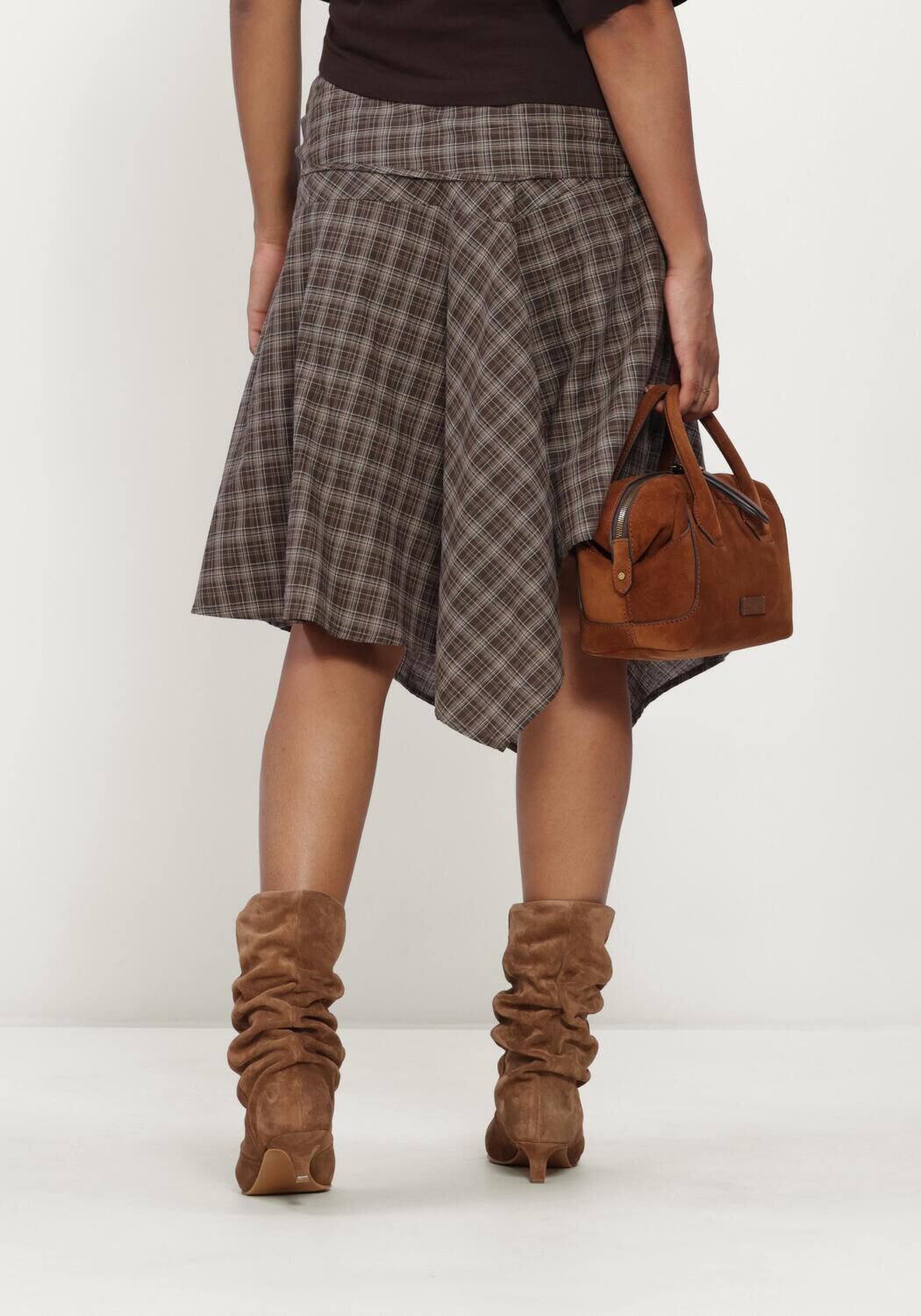 Bruine NEO NOIR Midirok SABELLA CHECK SKIRT - large