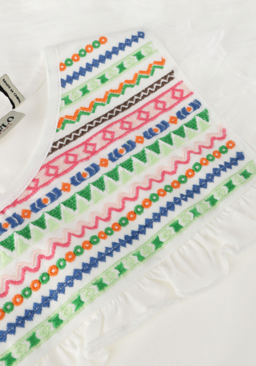 Witte LIKE FLO Top SLUB JERSEY TEE FANCY MESH - large