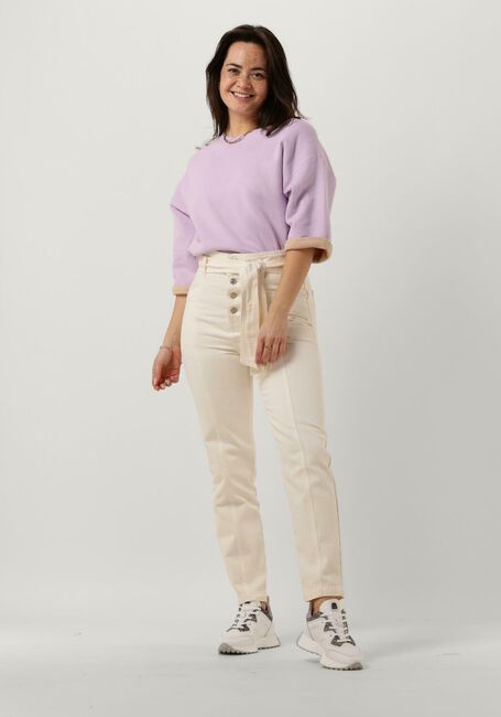 Paarse SUMMUM Trui SWEATER 3/4 SLEEVE DOUBLE FACE SUMMER COTTON KNIT - large