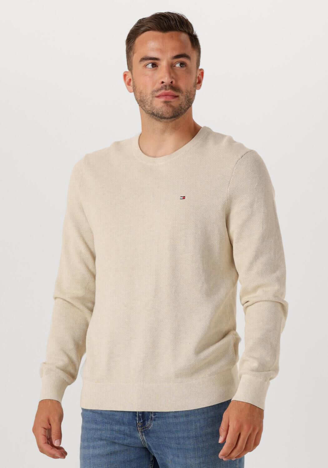 TOMMY HILFIGER Heren Truien & Vesten Essential Structure Crew Neck Beige