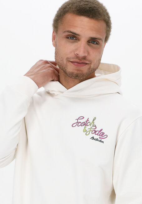 Witte SCOTCH & SODA Sweater REGULAR FIT LOGO ARTWORK HOODIE - large