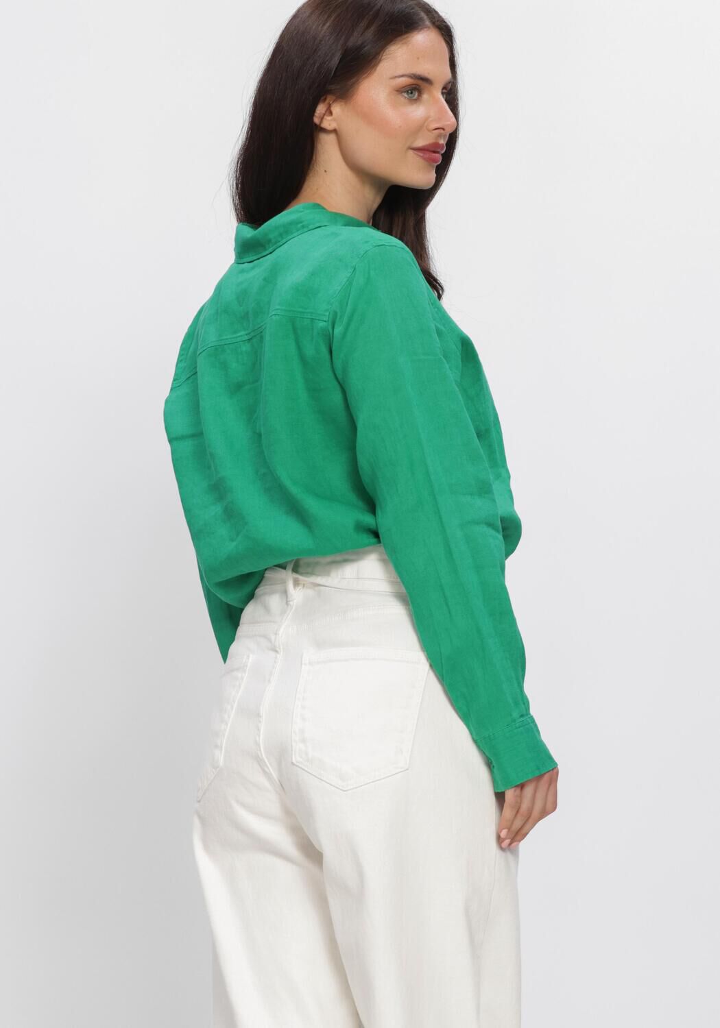 Groene TOMMY HILFIGER Blouses ESS LINEN RELAXED LS - large