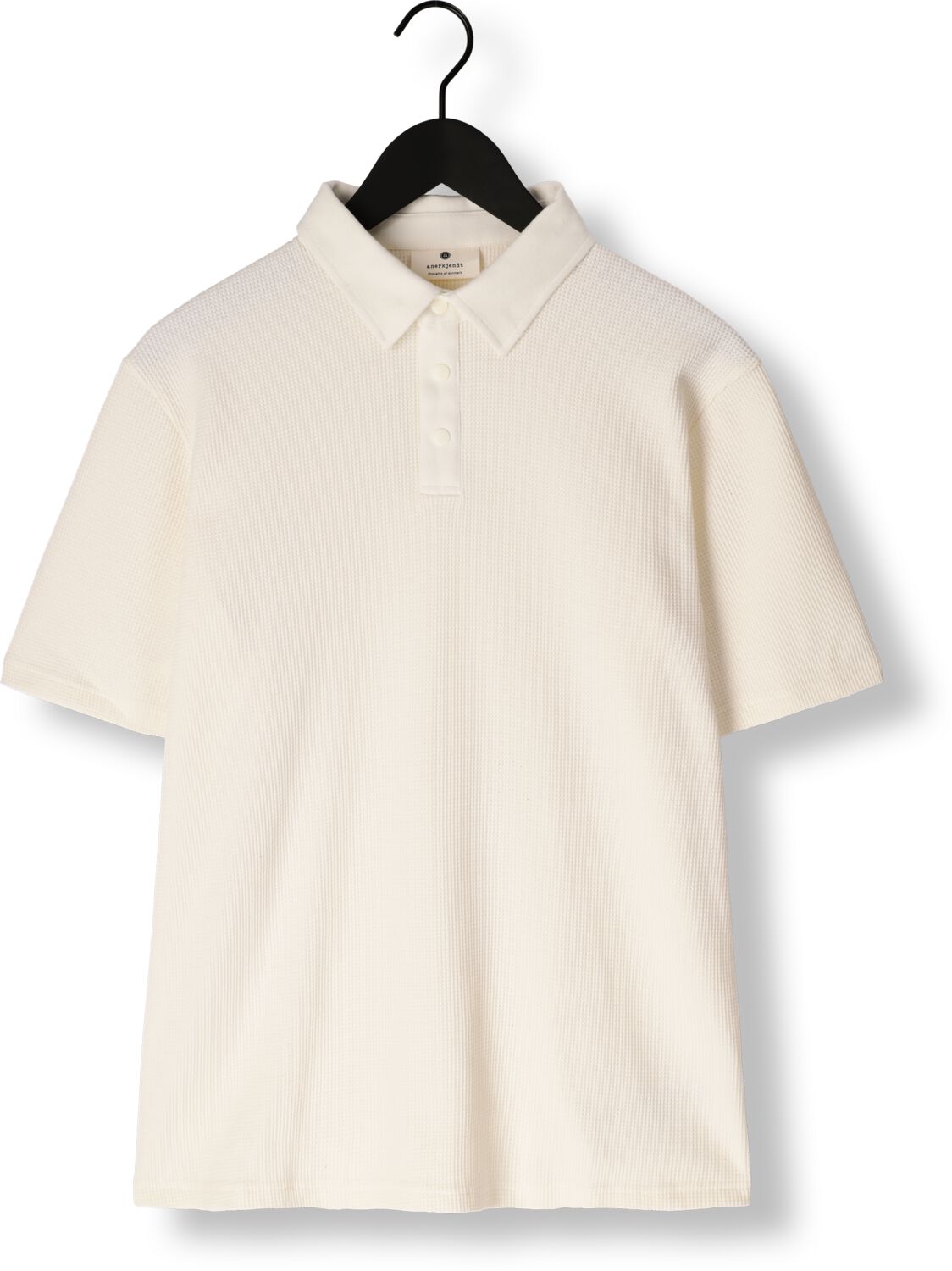 ANERKJENDT Heren Polo's & T-shirts Akkiki Waffle Polo Tee Gebroken Wit