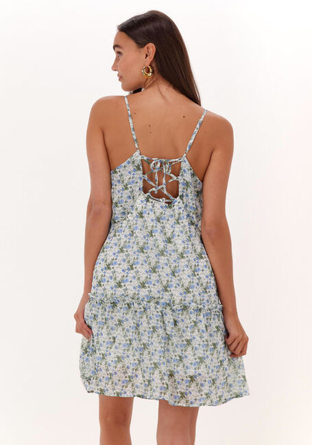 Blauwe COLOURFUL REBEL Mini jurk ELODIE FLOWER SPAGHETTI MINI DRESS - large