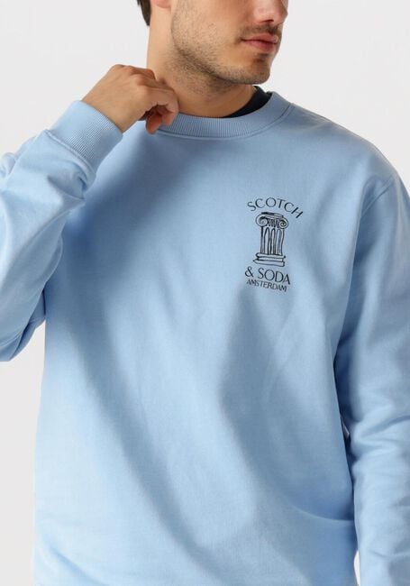 Lichtblauwe SCOTCH & SODA Sweater FRONT ARTWORK RELAXED FIT SWEATSHIRT - large
