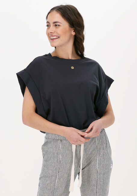 Donkergrijze 10DAYS Top WIDE TEE EYELET - large