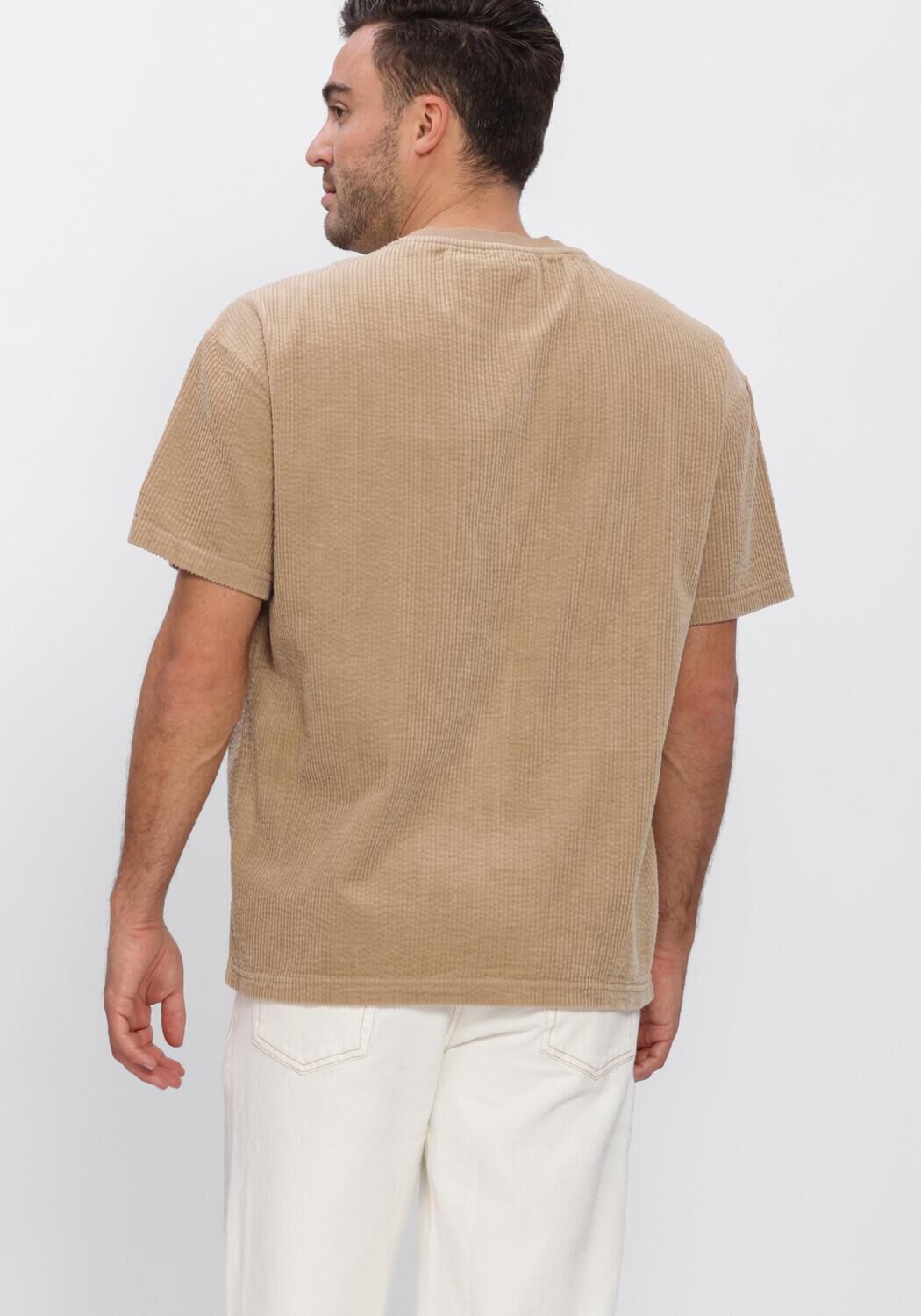 Beige ANERKJENDT T-shirt AKVILLADS CORDUROY SS TEE - large