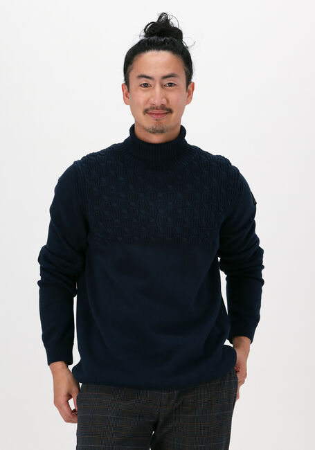 Donkerblauwe VANGUARD Coltrui ROLL NECK COTTON - large