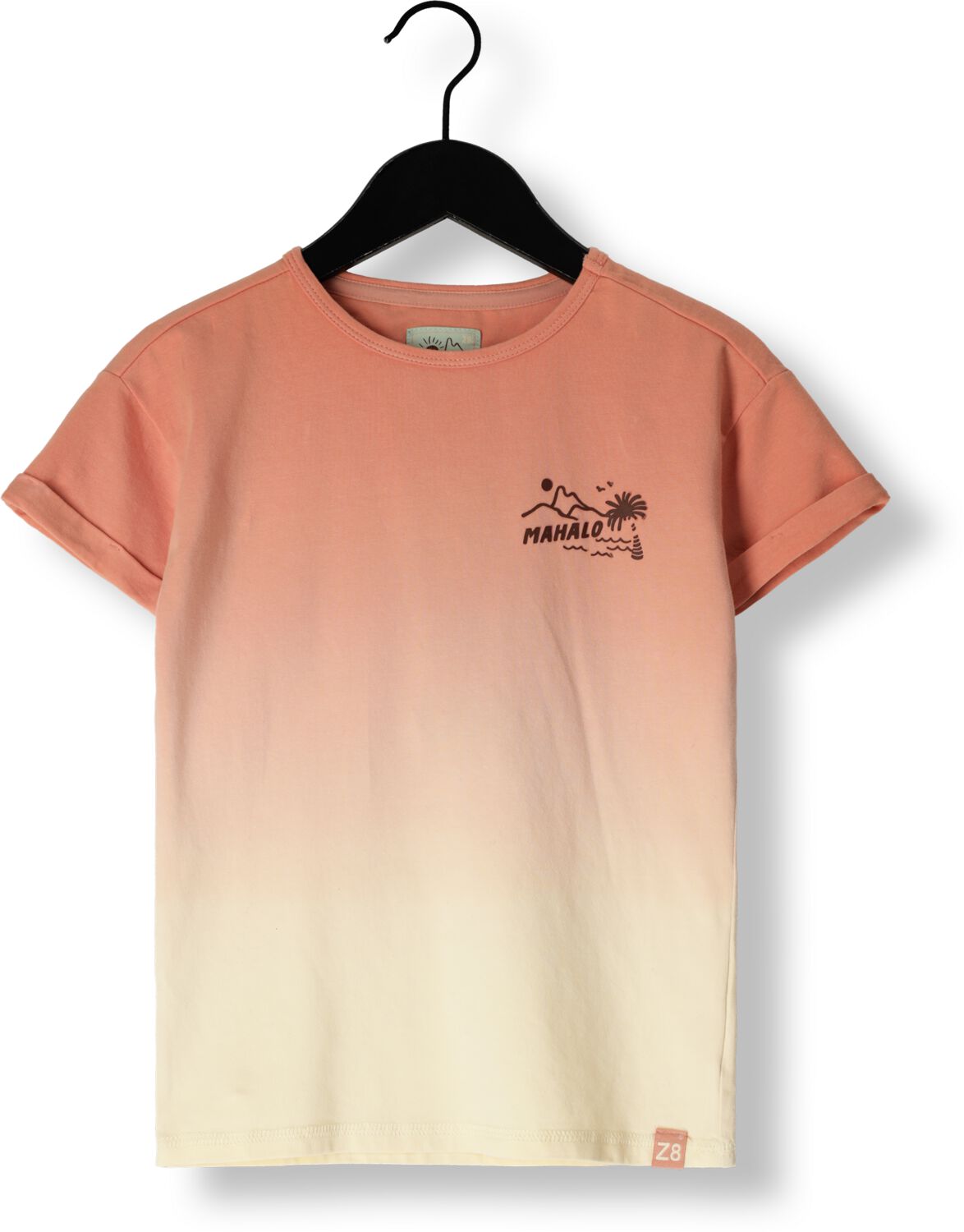 Z8 T-shirt Dennis oranje ecru Jongens Stretchkatoen Ronde hals Tie-dye 104 110