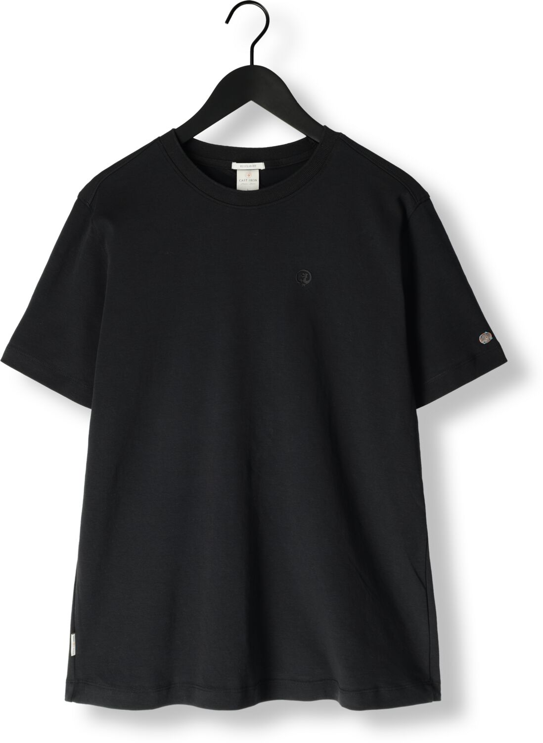 CAST IRON Heren Polo's & T-shirts Crewneck Regular Fit Interlock Essential Zwart