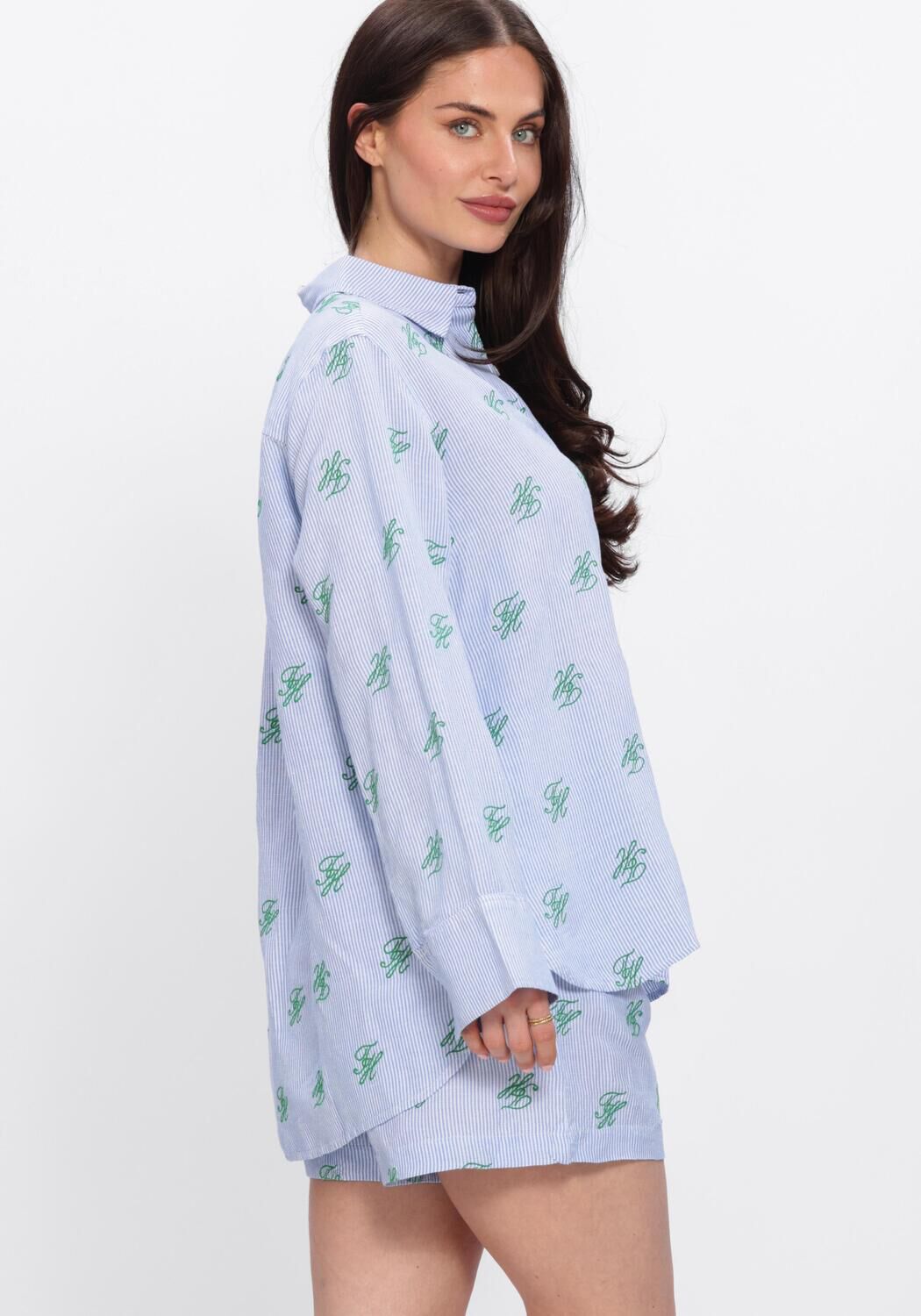 Blauwe TOMMY HILFIGER Blouses SWIMSHOP LINEN EASY FIT - large