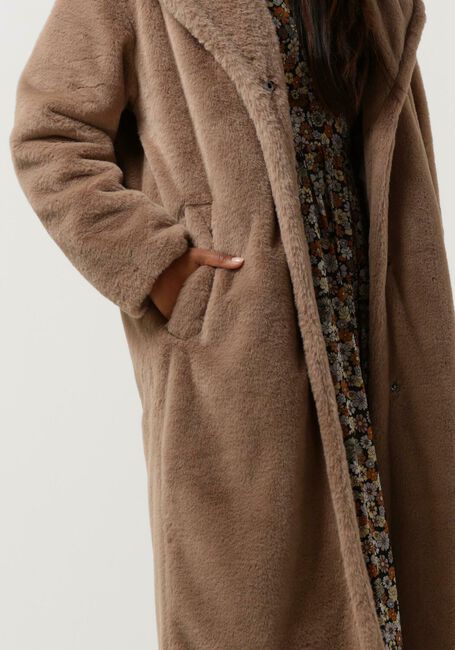 Taupe NOTRE-V Faux fur jas FUR LONG COAT - large