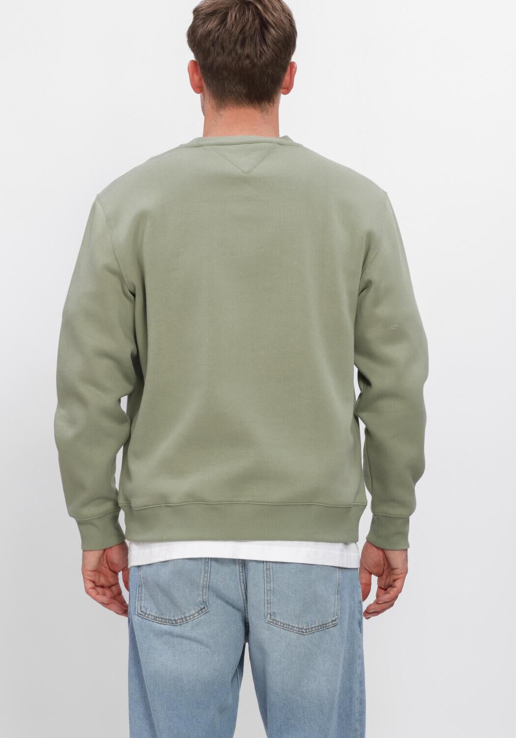 Olijf TOMMY JEANS Trui TJM REG S FLAG CREW EXT - large