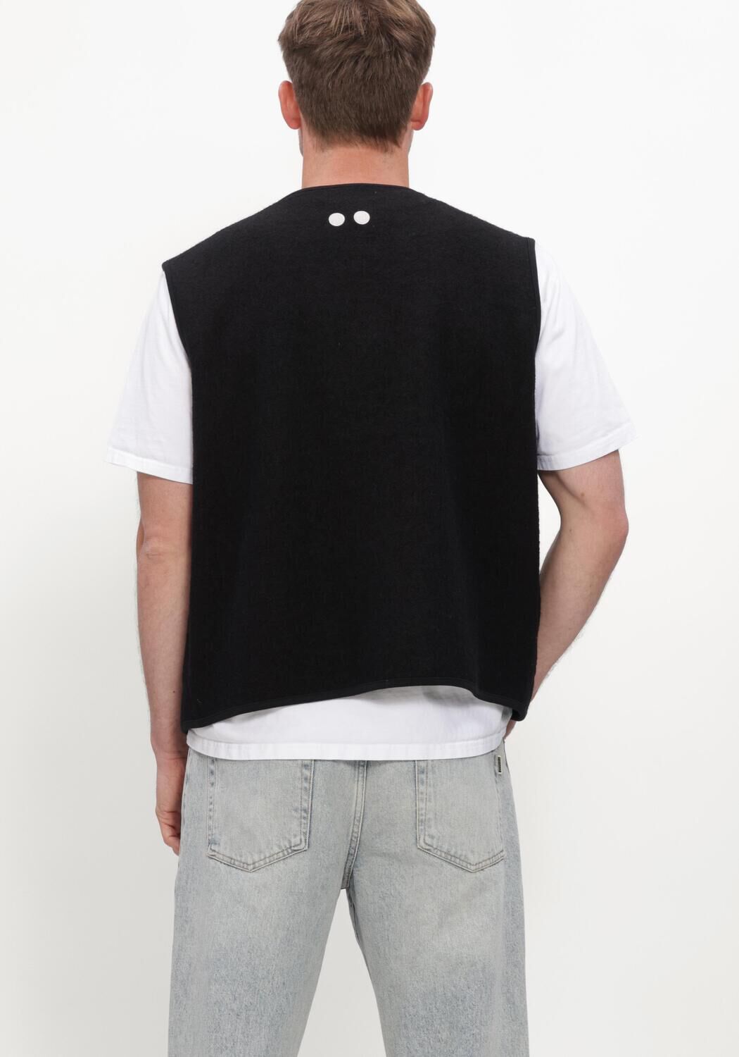Antraciet RESTER&Ouml;DS Spijkerjas RTKIAN BOILED WOOL VEST - large