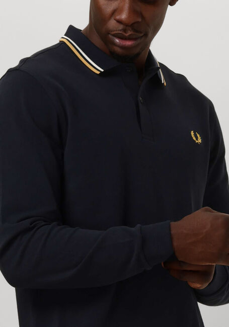 Blauwe FRED PERRY Polo TWIN TIPPED FRED PERRY SHIRT LONG SLEEVE - large