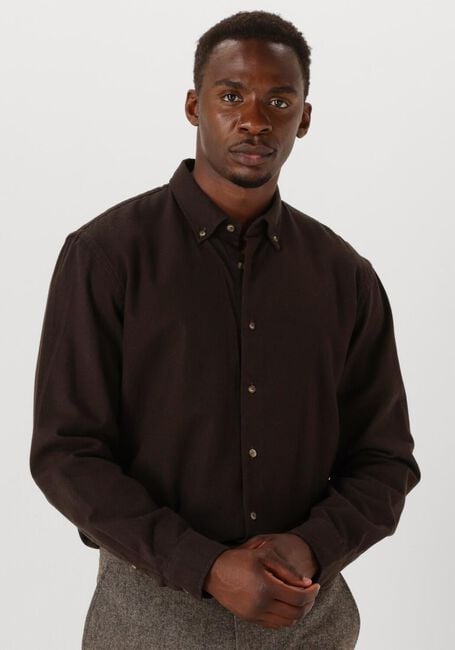 Bruine SELECTED MEN Casual overhemd SLHREGNOAG MIX BDWN LS SHIRT CAMP - large