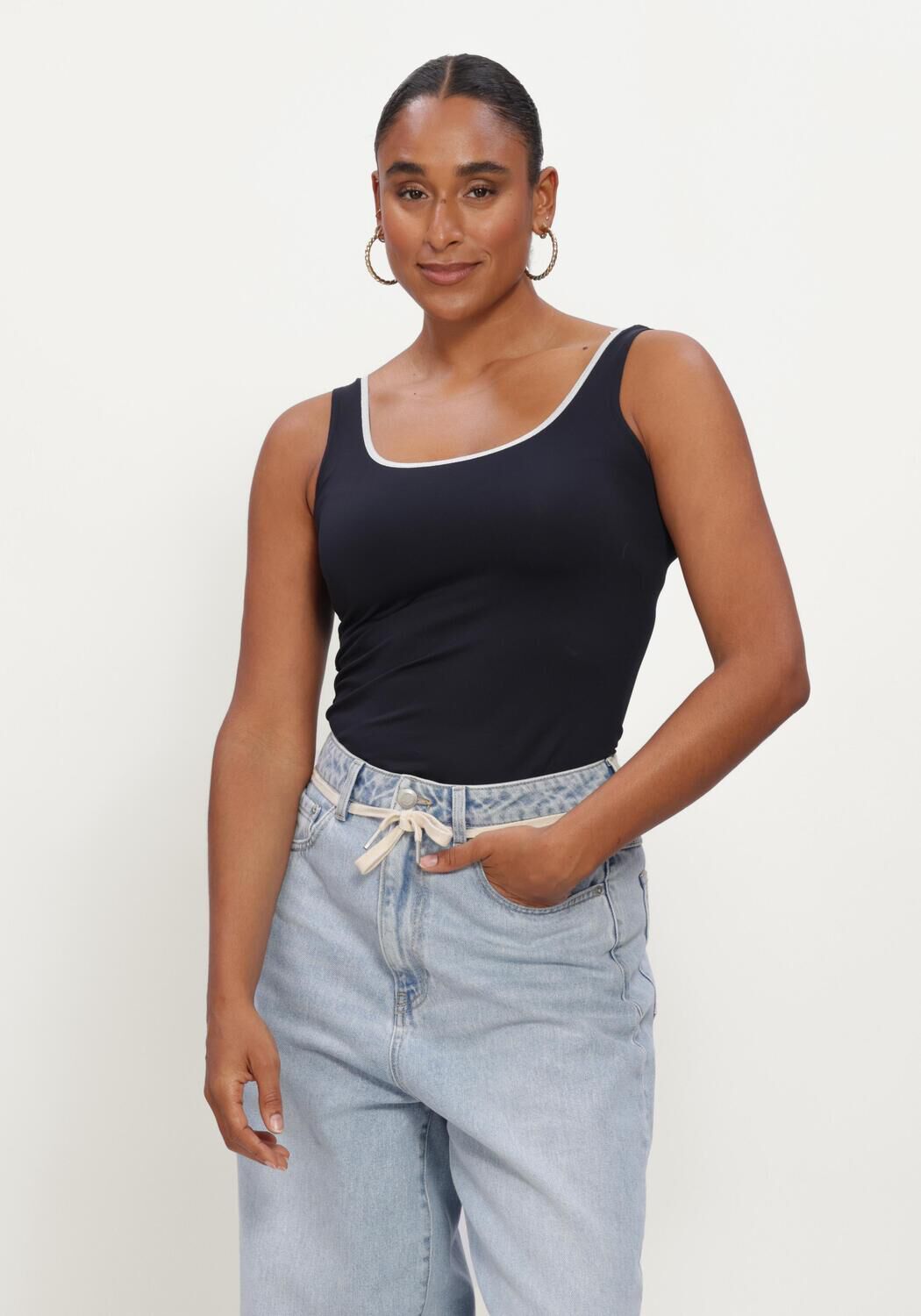 Donkerblauwe NUKUS Tanktops JUBA SINGLET - large