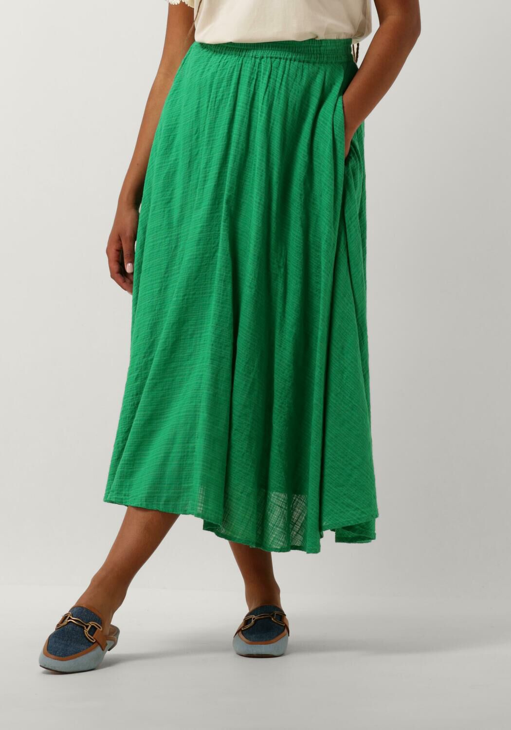 Stella Forest Mousseline midi-rok Ophelia groen