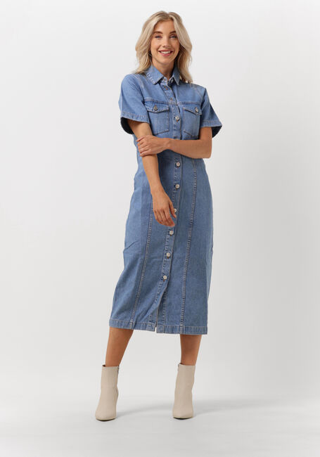 Blauwe ENVII Midi jurk ENMASS SS DRESS 6863 - large