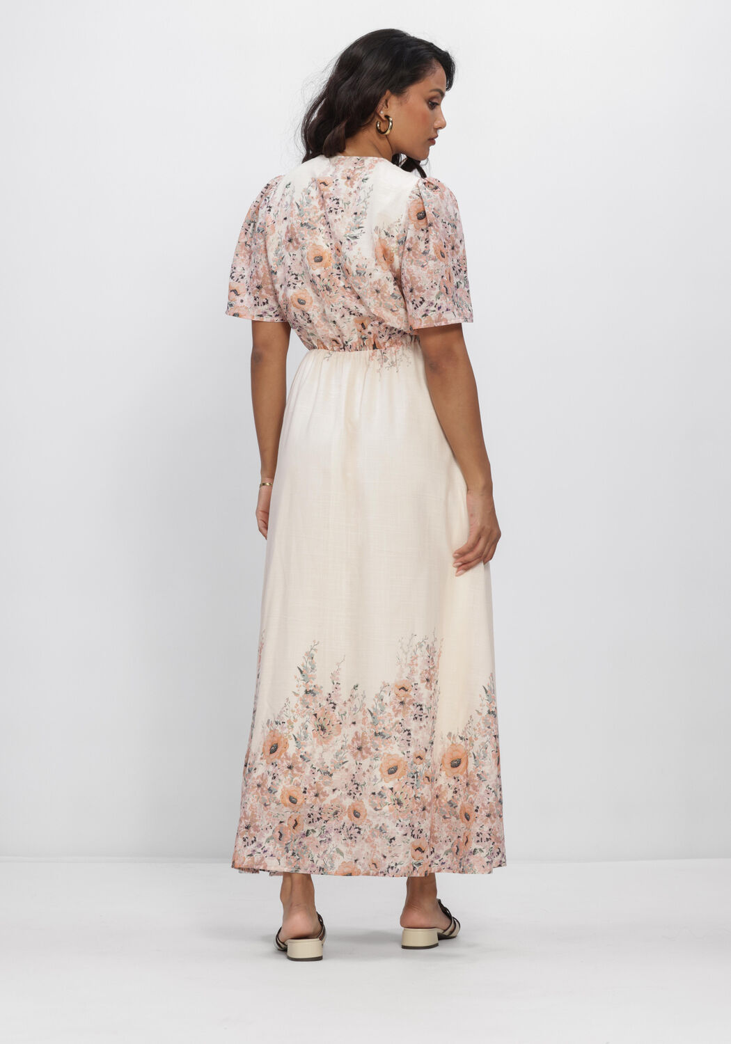Ecru NEO NOIR Maxi jurk SERNA FLOWER PRINT DRESS - large