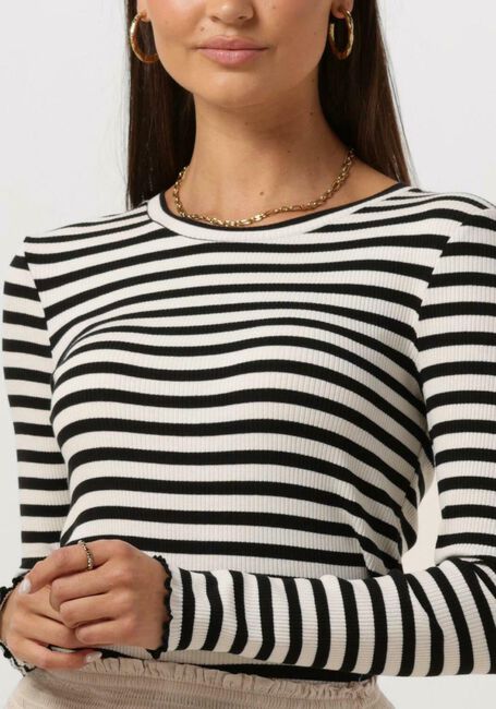Witte SELECTED FEMME T-shirt ANNA LS CREW NECK TEE STRIPE - large
