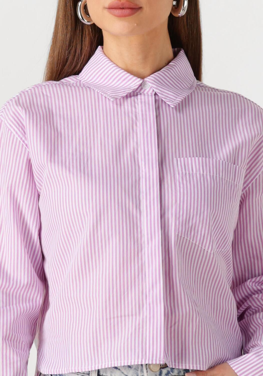 COLOURFUL REBEL Dames Blouses Aliya Stripe Boxy Blouse Roze